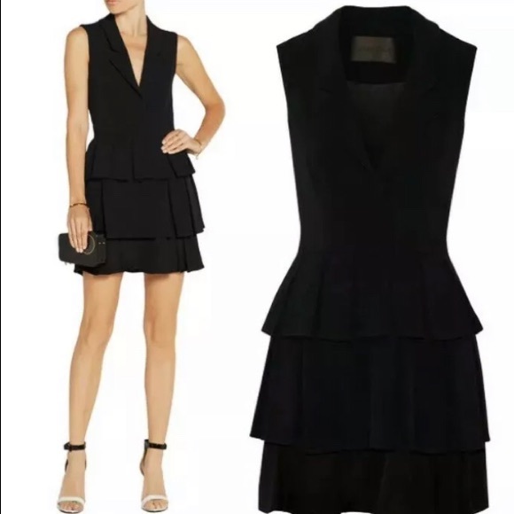 NWOT! BLACK TIE WORTHY SPECIAL!!! Cushnie Pleated Stretch Cady Mini Dress 6 - Picture 5 of 8